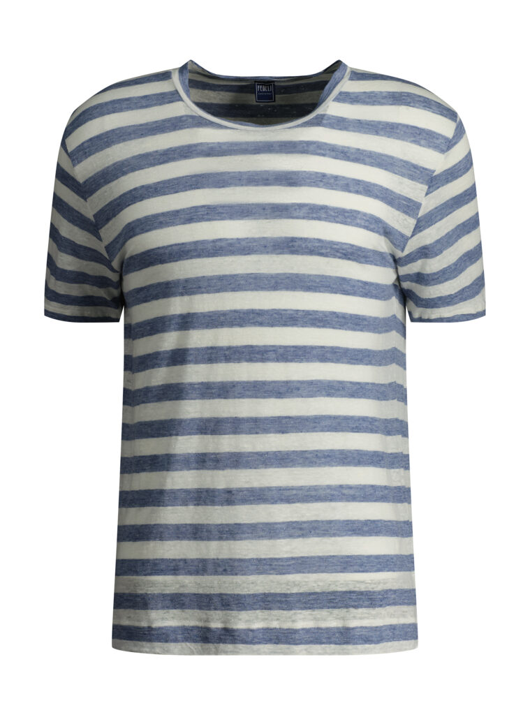 Fedeli T-Shirt blau-weiß-gestreift 