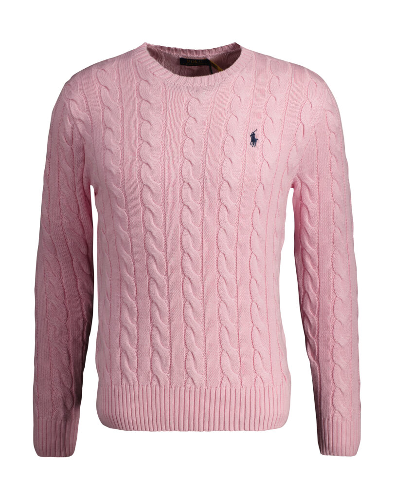 Polo Ralph Lauren Pullover Zopfmuster rosa - ZWICKER